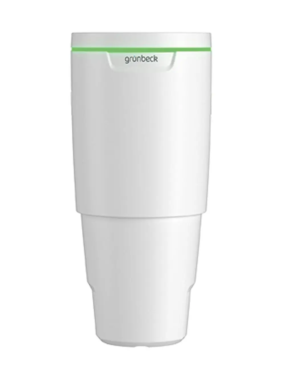 Weißer Dosierer von Grünbeck mit oberer Leuchte. Das Design ist funktional und schlicht, ohne zusätzliche Informationen zur Größe oder Modellbezeichnung.